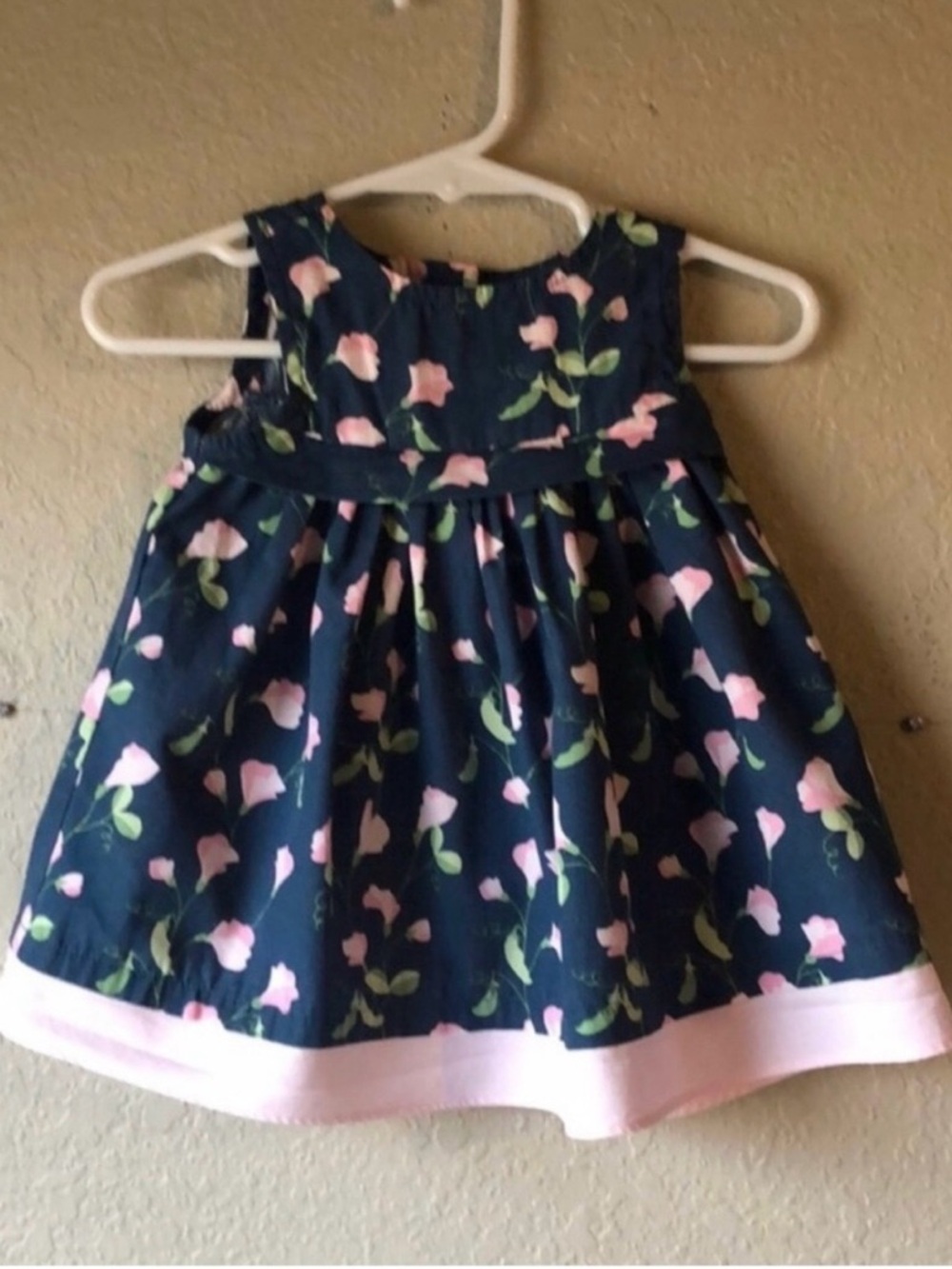 Gymboree Dress Baby Girls Blue & Pink Floral Sleeveless Kids Dress 3-6 Months